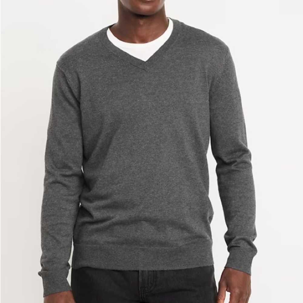 V-Neck Men’s Dark Heather Old Navy Gray Sweater